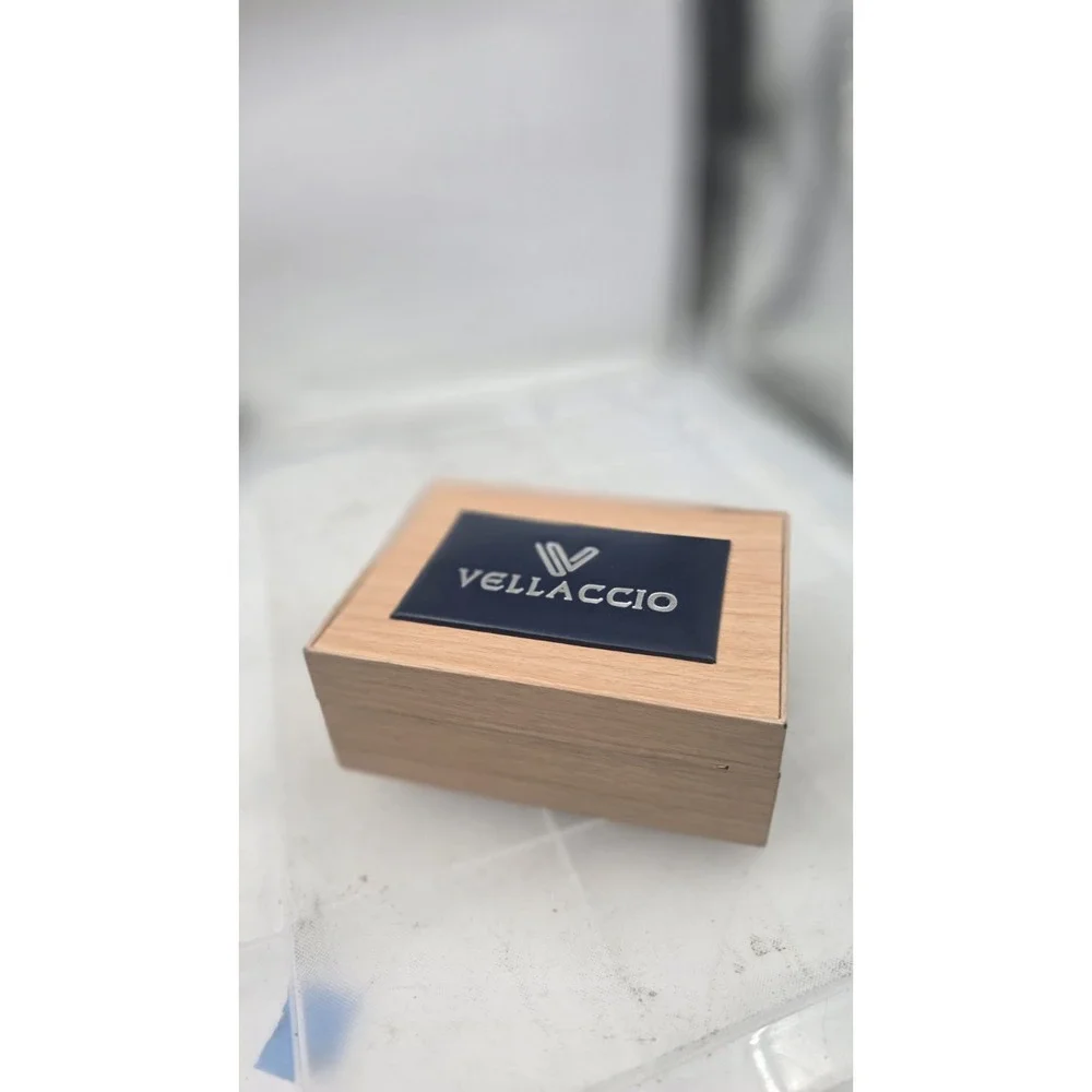 Vellaccio His & Hers Watch Set Silver Color Bands Blue Face in Original Case